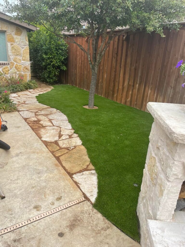 Small Yard Artificial Turf installed in McKinney TX