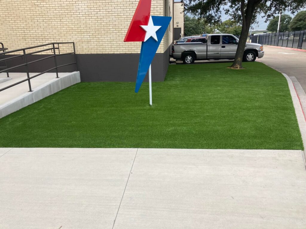 Luxury Turf Series Commercial Grass installed at Lonestar Electric in Dallas, TX