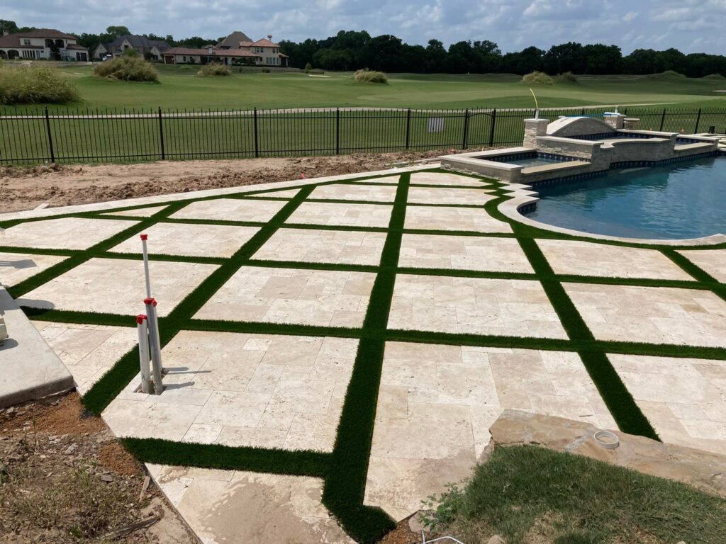Backyard that backs up to golf course in Brock TX